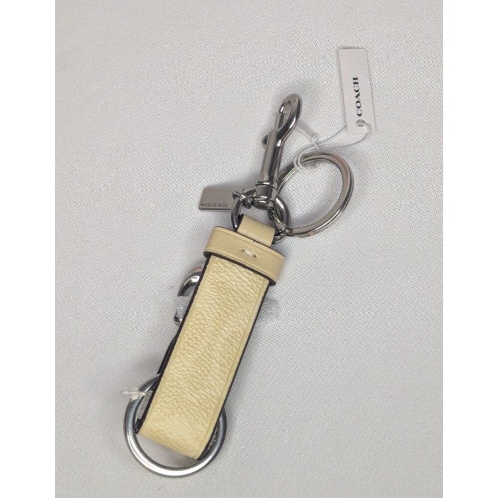 Coach Trigger Snap Bag Charm - Silver/Hay, NWT - Picture 5 of 7